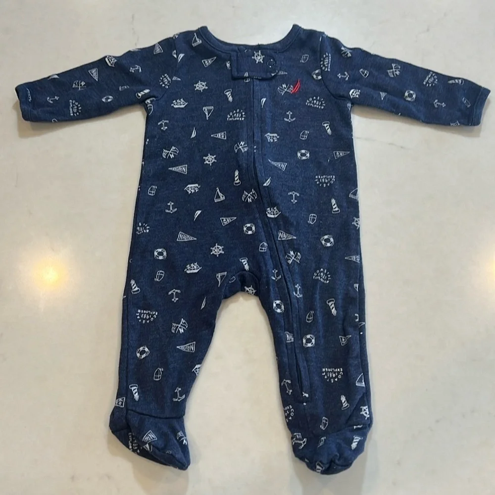 Nautica baby footie, never worn, size 0-3 months.